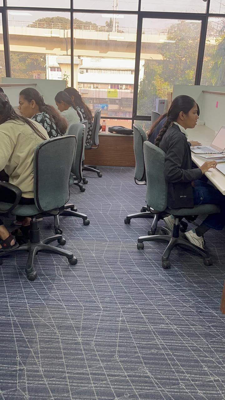 A row of workstations during a focused development block